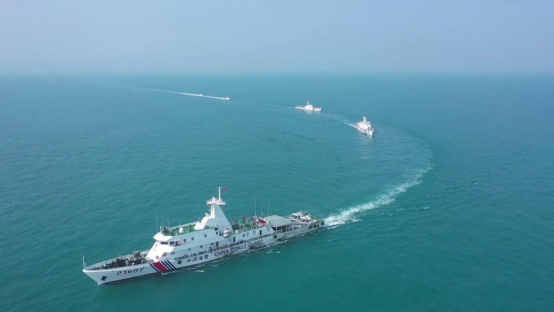 海警围岛行动揭示新形状，严密监控，维护海域安全