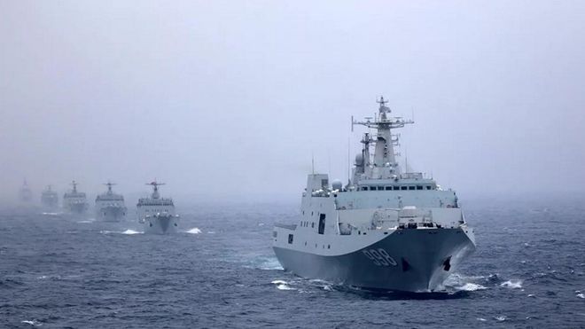 解放军日常演习，舰机抵近台岛，展现捍卫国家主权决心