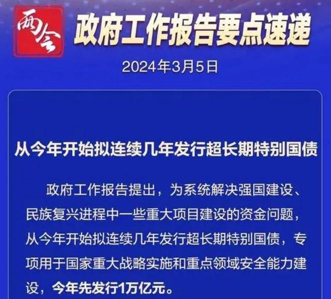 财政部宣布发行1万亿元超长期特别国债的重大决策