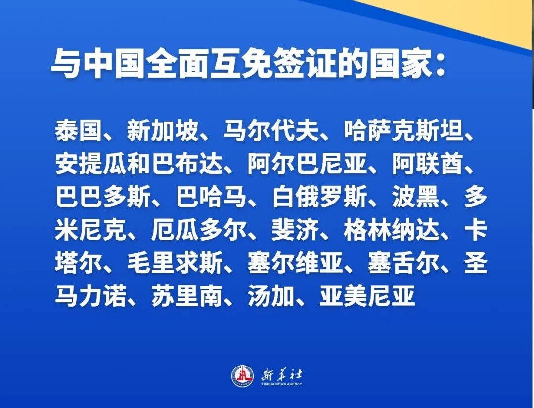 中国同二十四国实现全面互免签证，全球旅游合作迈入新时代